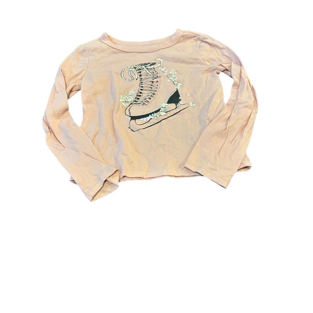 Gap girls ice skate long sleeve tee top pink sz 6/7